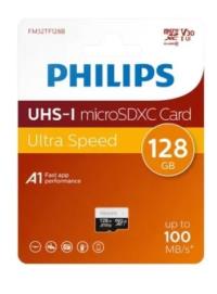 PHILIPS 128GB A1 V30 MicroSDXC Hafıza Kartı (Adaptörsüz)